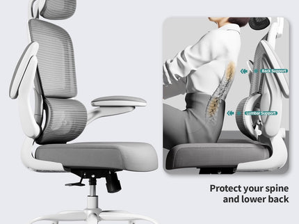 Ergonomic Office Chair – Mesh, High Back, Wheels – Grey