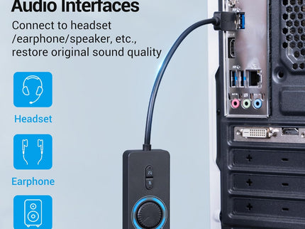 VENTION USB Sound Card, External Stereo Sound Card