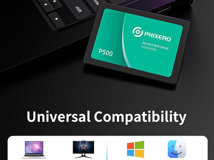 PHIXERO SSD 1TB 3D NAND TLC & SLC Cache SATA Ⅲ 2.5 inch Interne Solid State Drive for Laptop/Desktop PC/Mini PC - P500