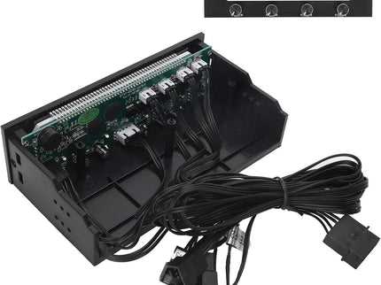 4-Channel PC Fan Controller – LCD Display, Temp Sensor, Date/Time, Supports 4 CPU Fans