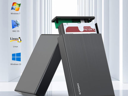 GODO USB 3.0 to 3.5 Inch Hard Drive Enclosure, Vertical External Hard Drive