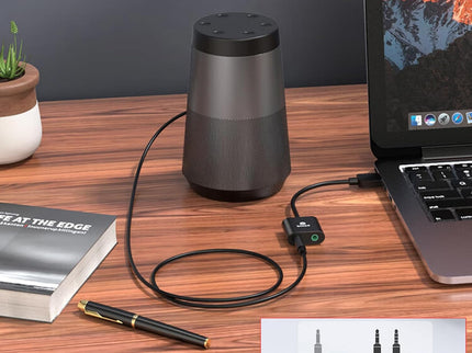 USB to 3.5mm Jack Audio Adapter External Sound Card with 3.5mm Headphone and Microphone TRS Jack to USB Compatible with Windows, Laptops, Desktops Windows, MAC, Linux, PC, PS5, PS4