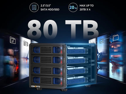 Aluminum 4 Bay 10Gbps Hard Drive