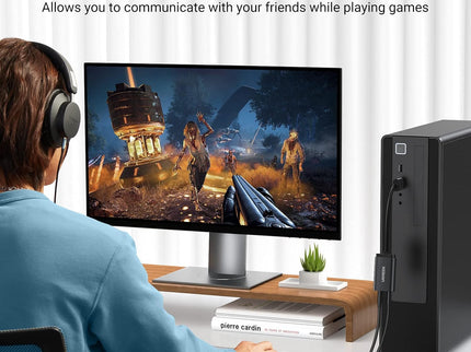 UGREEN USB to Audio Jack Sound Card Adapter with Dual TRS 3-Pole 3.5mm Headphone and Microphone USB to Aux 3.5mm External Audio Converter for Windows Mac Linux PC Laptops Desktops PS5 Switch 2