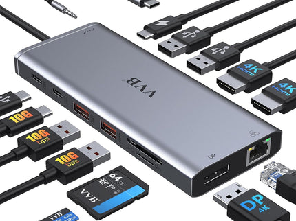 USB C Laptop Docking Station Dual Monitor HDMI