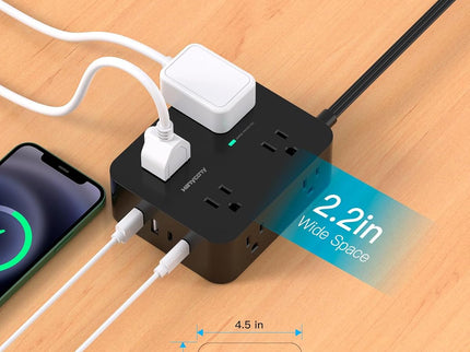 Power Strip Surge Protector, HANYCONY 5Ft Ultra Thin