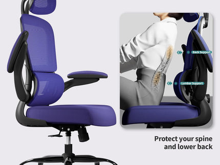 Ergonomic Office Chair – Mesh, High Back, Wheels – Violet