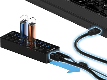 SABRENT 10-Port 60W USB 3.0 Hub