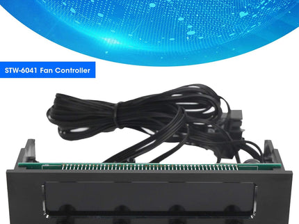 4-Channel PC Fan Controller – LCD Display, Temp Sensor, Date/Time, Supports 4 CPU Fans