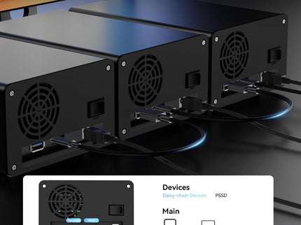 Aluminum Dual Bay 10Gbps Hard Drive Enclosure with Cooling Fan