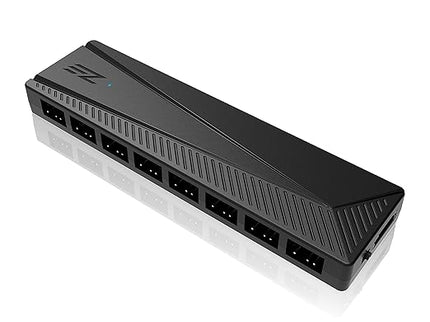 EZDIY-FAB ARGB PWM Fan Hub for PC Case Fan, 8 PWM Ports+8 ARGB Ports, 12V RGB/ 5V ARGB Motherboard Sync, PWM Functional Fan Adapter, Two Lighting Systems, Easy Cable Management.