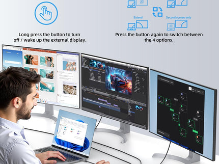 13 in 1 USB C Docking Station - Dual Monitor, Triple Display, 8 USB C/A Ports, Ethernet, Audio - LIONWEI USB C Hub for MacBook,Dell,HP,Lenovo,Surface