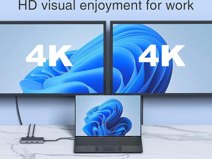 USB C Docking Station Dual Monitor Adapter for Dell HP