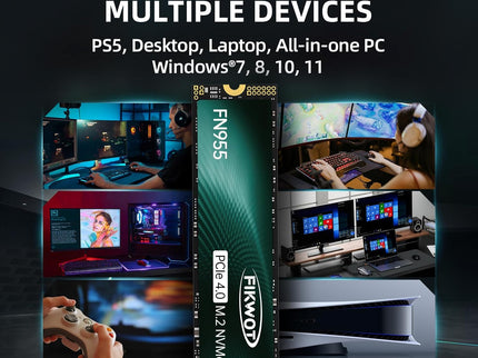 FN955 2TB NVMe SSD M.2 2280 PCIe Gen4x4, Up to 7300MB