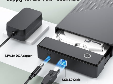3.5 Hard Drive Enclosure, CLAVOOP USB 3.0 Internal Hard Drive Case