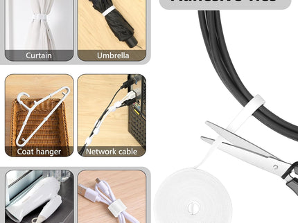White Cable Management Organizer Kit
