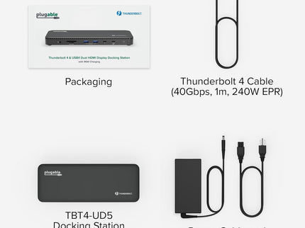Plugable Thunderbolt 4 Dock with 100W Charging