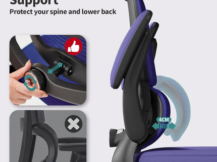 Ergonomic Office Chair – Mesh, High Back, Wheels – Violet