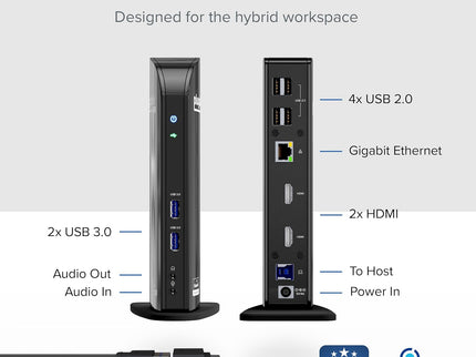 Plugable Universal Laptop Docking Station Dual HDMI