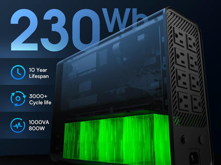 1000VA/800W Lithium UPS Battery Backup