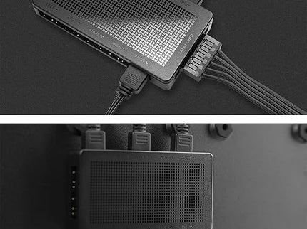 12-Port 5V 3-Pin ARGB Fan Hub, Magnetic, Aura/MSI/Gigabyte, SATA Powered