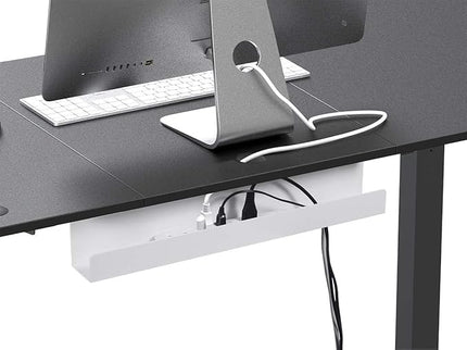 Monoprice Under Desk Cable Tray – Steel, White (Workstream Collection)