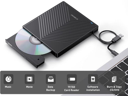 External CD DVD Drive, Ultra Slim CD Burner USB 3.0