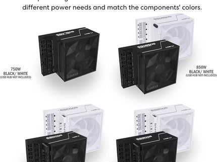 Lian Li EDGE1000W Fully Modular Low-Noise ATX Power Supply - ATX 3.1 & PCIE 5.1 Compliant - Cybenetics Gold Efficiency - 12V-2x6 Cable - L-Shape Design - with USB/Fan Hub - Black (EG1000G.WB)