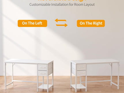 CubiCubi Computer Desk with 2 Drawers