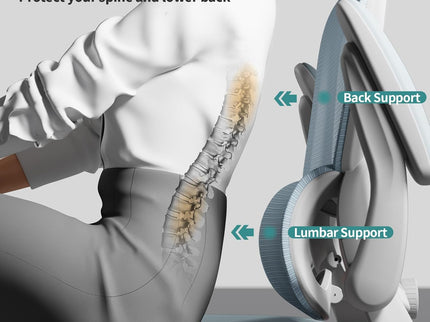 TRALT Ergonomic Office Chair – Mesh, High Back, Wheels – Blue