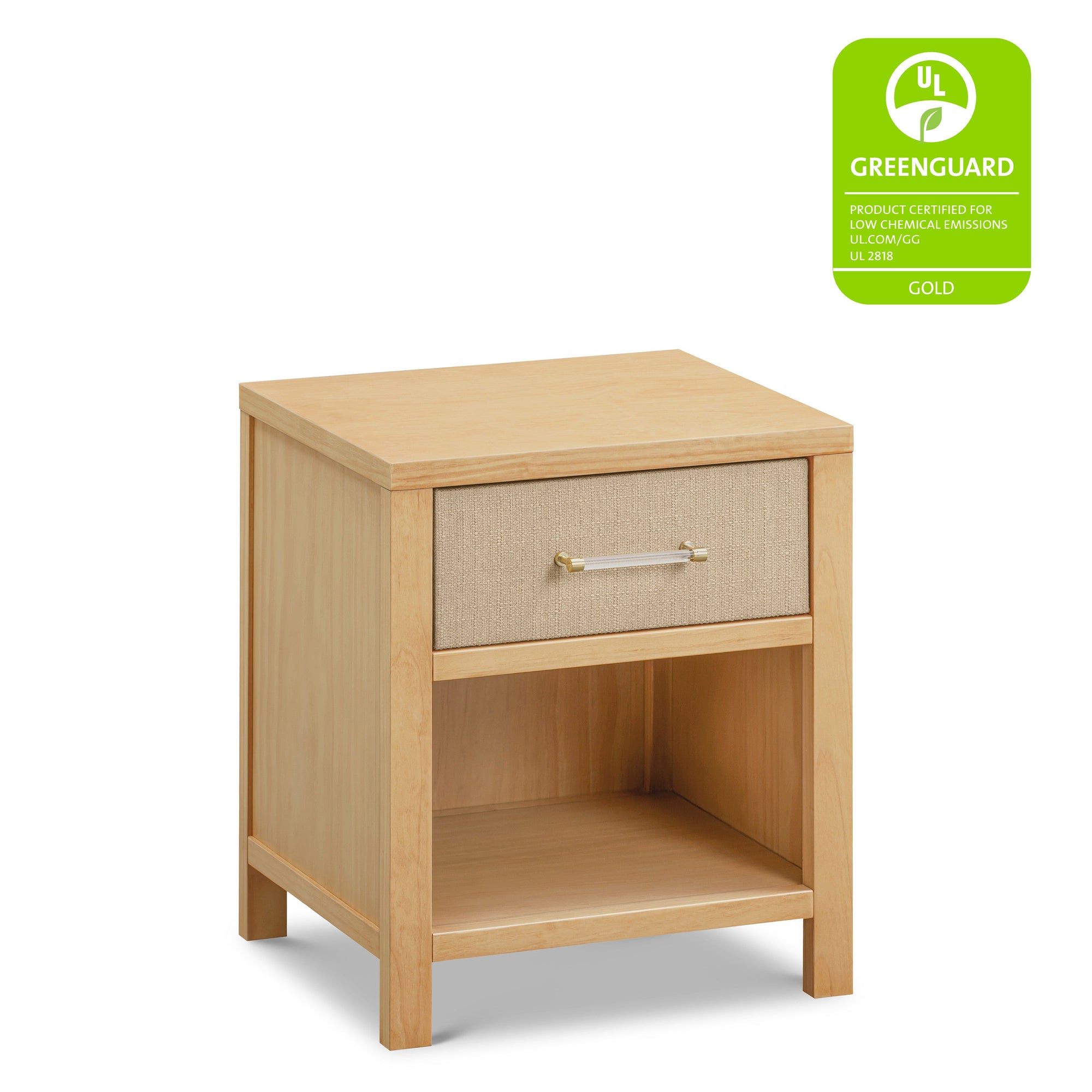 M24860HYPSEW,Namesake,Eloise Nightstand Assembled in Honey & Performance Sand Eco-Weave