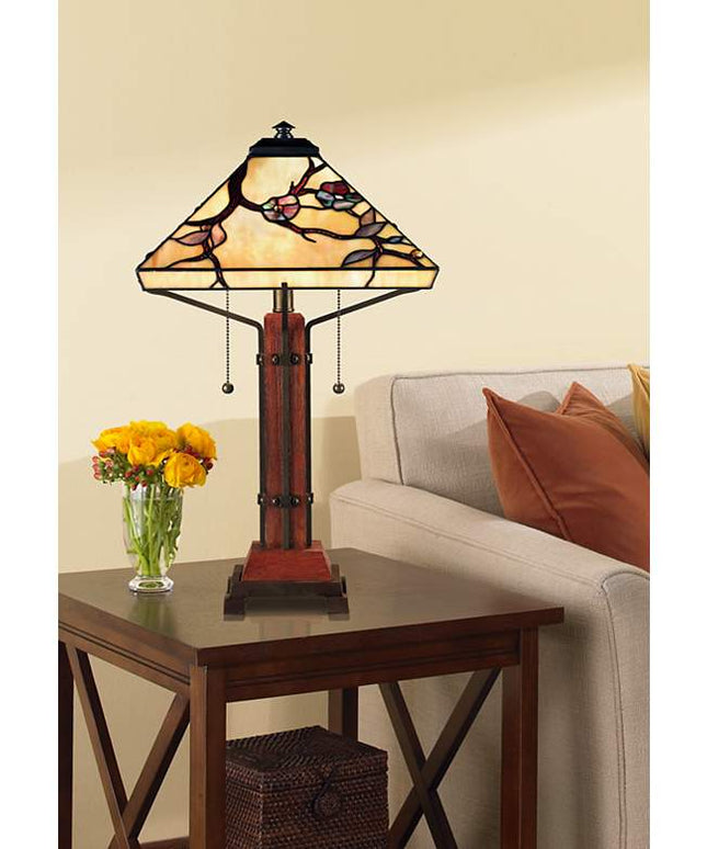 Quoizel Grove Park 23 1/2" High Art Glass Tiffany-Style Table Lamp