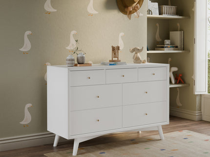 M15916W,Palma 7-Drawer Double Dresser  Assembled in White