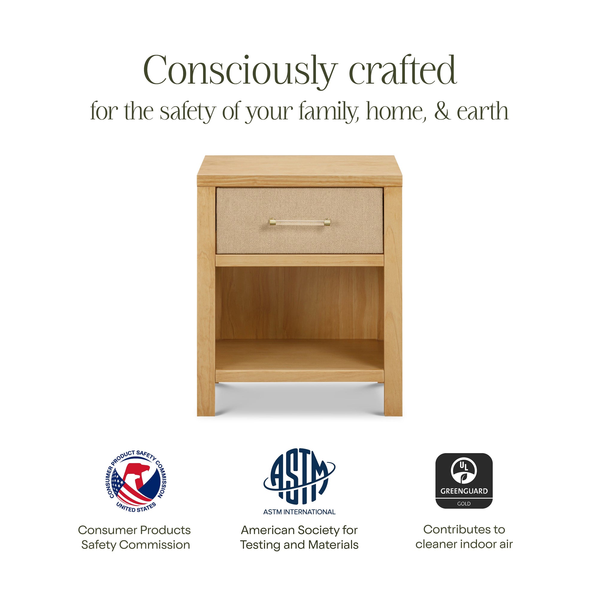 M24860HYPSEW,Namesake,Eloise Nightstand Assembled in Honey & Performance Sand Eco-Weave