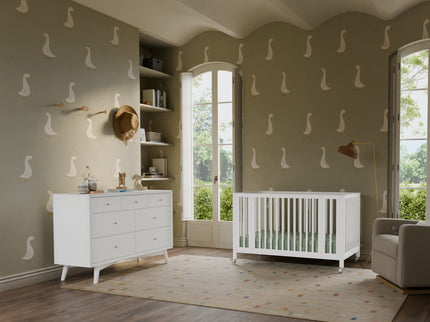 M15916W,Palma 7-Drawer Double Dresser  Assembled in White