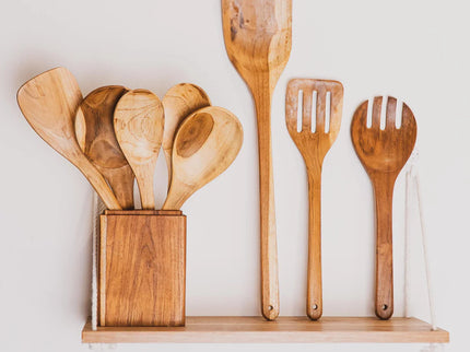 8-Pc Teak Wood Cooking Utensils Set