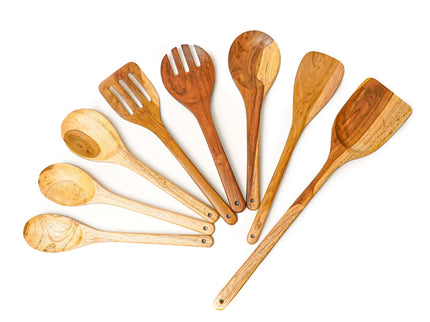 8-Pc Teak Wood Cooking Utensils Set