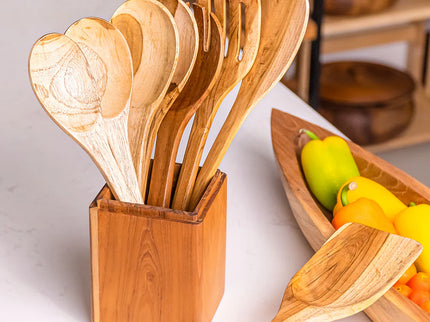 8-Pc Teak Wood Cooking Utensils Set