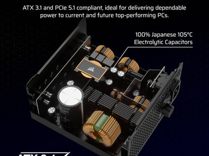Corsair RM850x ATX 3.1 PCIe 5.1 Ready Fully Modular 850W Power Supply