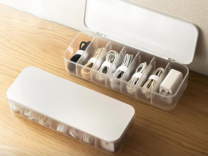 2-Pc Cable Organizer Storage Box with 14 Wire Ties