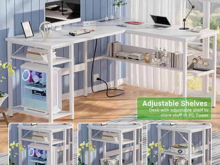 Unikito Reversible L-Shaped Desk – White