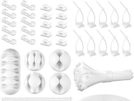 White Cable Management Organizer Kit