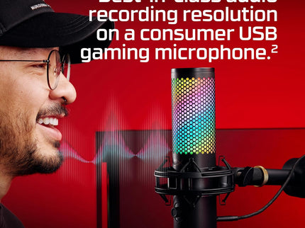 HyperX QuadCast 2 S – USB Microphone with RGB, Shock Mount