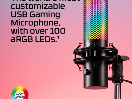 HyperX QuadCast 2 S – USB Microphone with RGB, Shock Mount