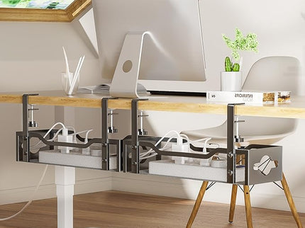 Under-Desk Cable Management Tray 2-Pack