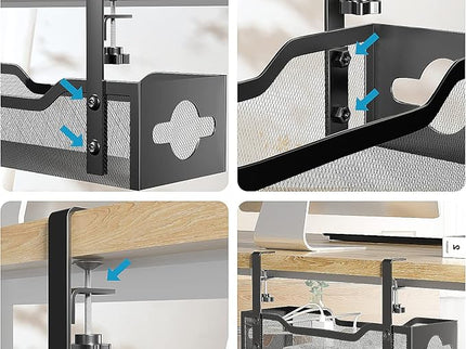 Under-Desk Cable Management Tray 2-Pack