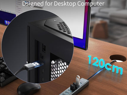 4Ft 7-Port USB 3.0 Hub