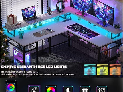 Unikito L-Shaped Desk – White