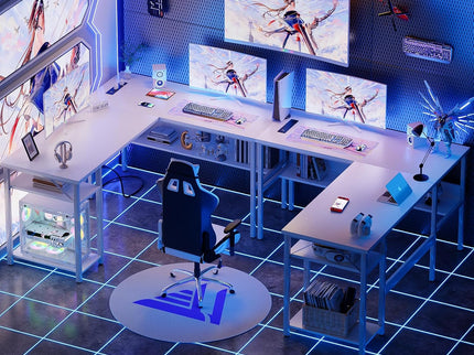 Unikito Reversible L-Shaped Desk – White