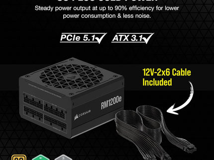 CORSAIR RM1200e (2023) Fully Modular Low-Noise ATX Power